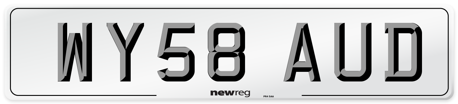WY58 AUD Number Plate from New Reg